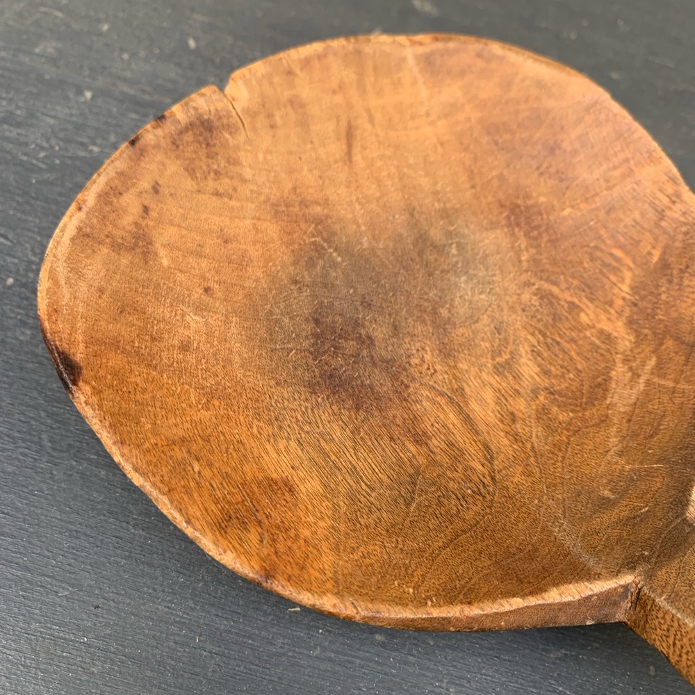 Antique Primitive Handcarved Wooden Butter Paddle Scoop Kitchen Utensil - Picture 4 of 11